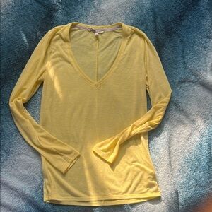 Victoria's Secret Sunny Yellow V-Neck Long Sleeve Tee